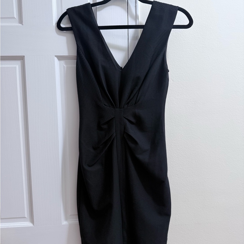 Express Black Textured Mini Dress